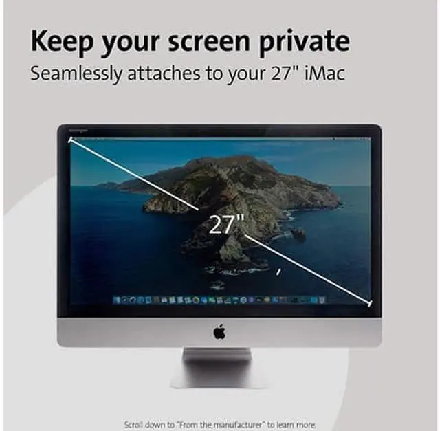Alt view image 3 of 8 - Kensington iMac Privacy Screen for iMac 27" K50723WW