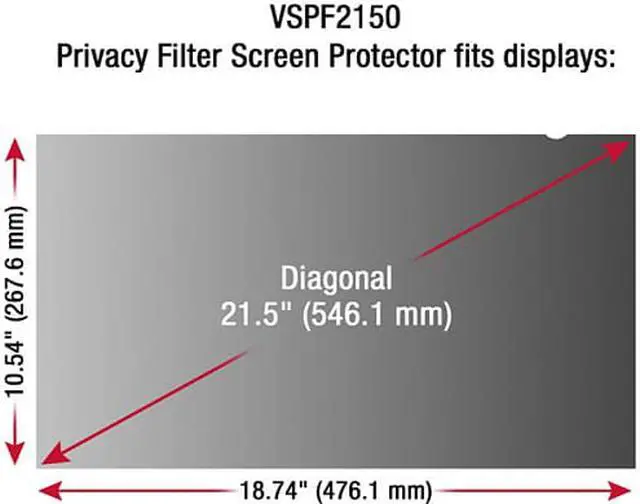 Alt view image 2 of 3 - 21.5 Inch Privacy Filter Screen Protector for Widescreen 16:9 Monitors with Anti-Glare and Anti-Scratch
