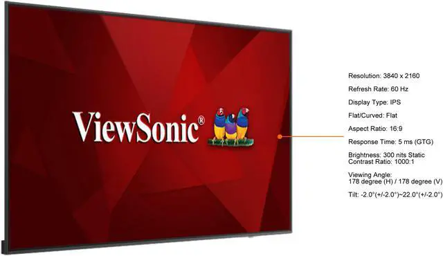 Alt view image 5 of 12 - Viewsonic CDE7520 75" 4K Premium Commercial LCD Wireless Presentation Display - 16 GB - 3840 x 2160 - Direct LED - 450 Nit - 3840x2160 Ultra HD - HDMI - USB - Serial - Ethernet