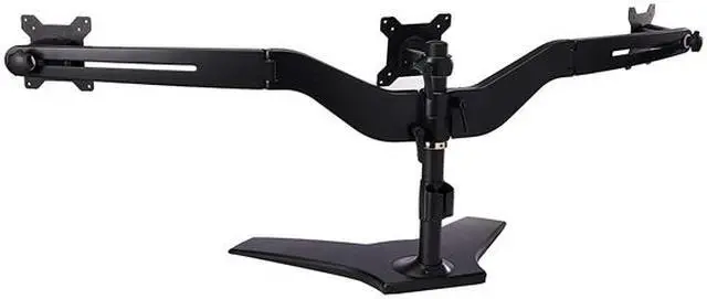 Alt view image 2 of 2 - Amer Mounts Stand Based Triple Monitor Mount for three 15"-24" LCD/LED Flat Panel Screens