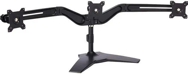 Main image of Amer Mounts Stand Based Triple Monitor Mount for three 15"-24" LCD/LED Flat Panel Screens