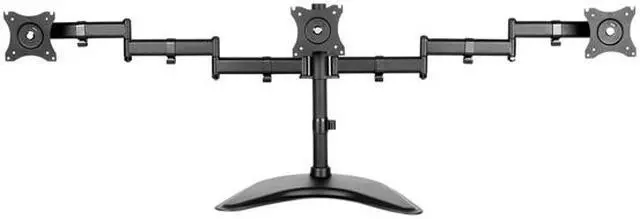 Alt view image 2 of 11 - V7 MOUNTS AND STANDS DS1FST-1N TRIPLE SWIVEL DESK STAND MOUNT