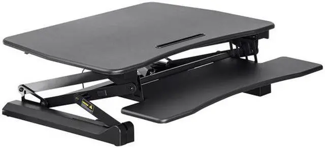 Alt view image 2 of 6 - Monoprice Electric Sit-Stand Riser Desk Converter - Black (35.4 x 23.2in) Table Top for Single Display, Height Adjustable 5.9"-18.9"