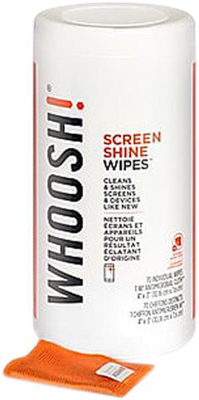 Whoosh! Screen Shine Wipes 70 70 Wipes Canister + Cloth 