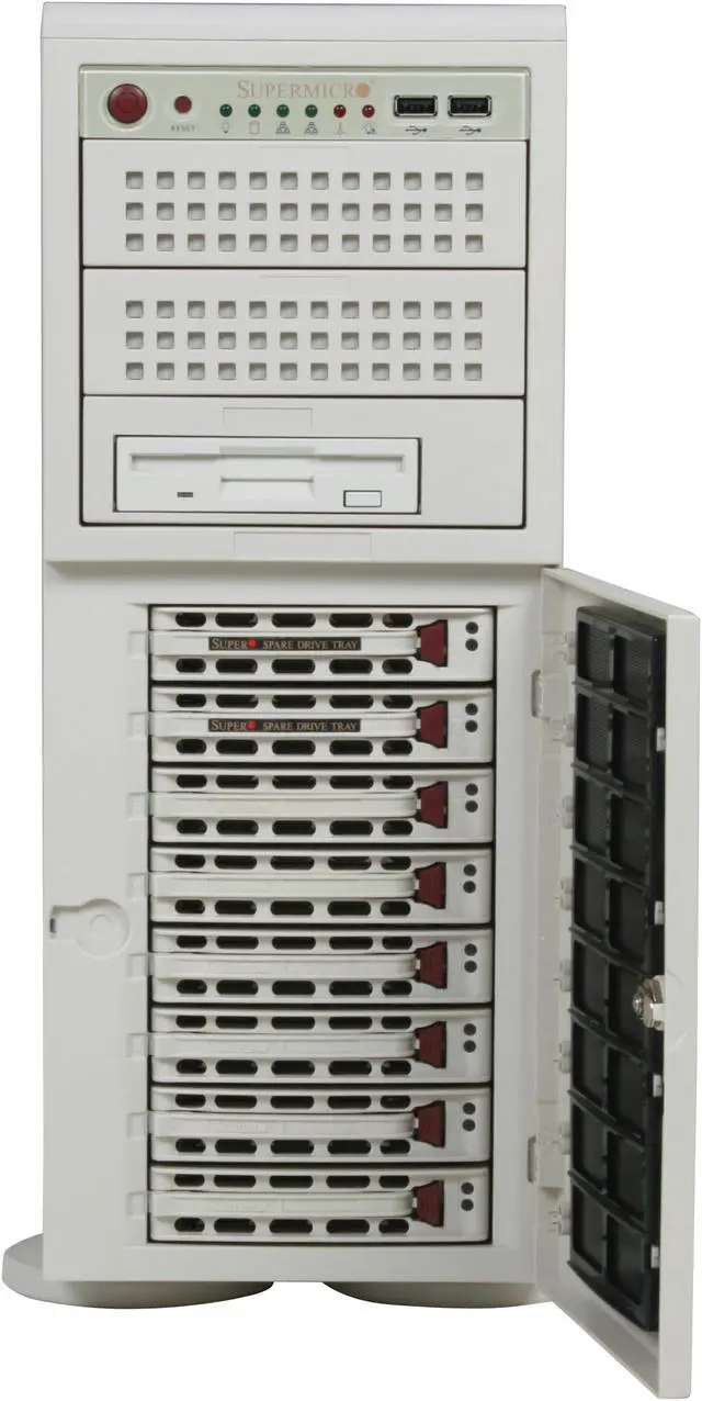 Alt view image 4 of 10 - SUPERMICRO SYS-7045W-NTR+ 4U Rackmountable / Tower Barebone Server Dual LGA 771 Intel 5400 DDRII 800/667/533