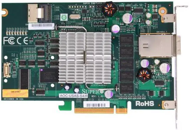 Alt view image 3 of 6 - SUPERMICRO AOC-USAS-S4iR PCI Express SAS RAID Card