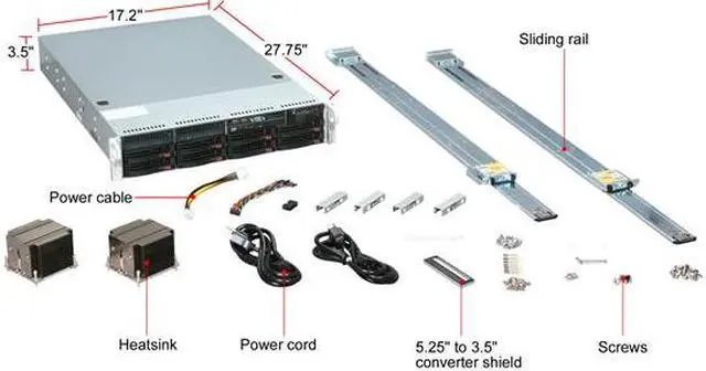 Alt view image 7 of 8 - SUPERMICRO SYS-6026T-6RFT+ 2U Rackmount Server Barebone Dual LGA 1366 Intel 5520 DDR3 1333/1066/800