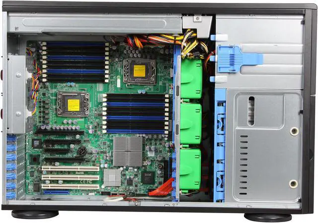 Alt view image 6 of 10 - SUPERMICRO SYS-7046T-NTR+ 4U Rackmountable / Tower Server Barebone Dual LGA 1366 Intel 5520 DDR3 1333/1066/800