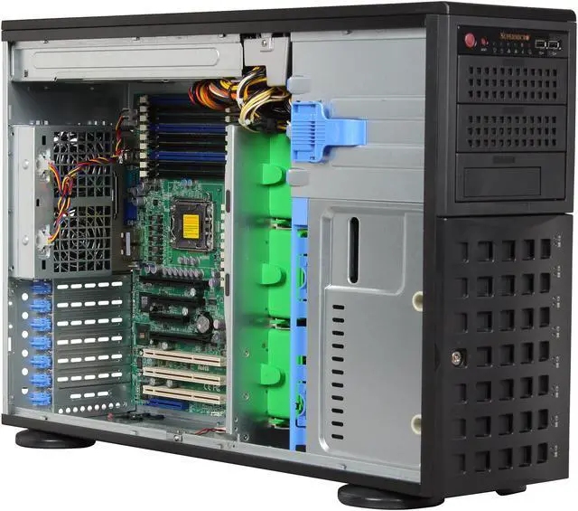 Alt view image 7 of 10 - SUPERMICRO SYS-7046T-NTR+ 4U Rackmountable / Tower Server Barebone Dual LGA 1366 Intel 5520 DDR3 1333/1066/800