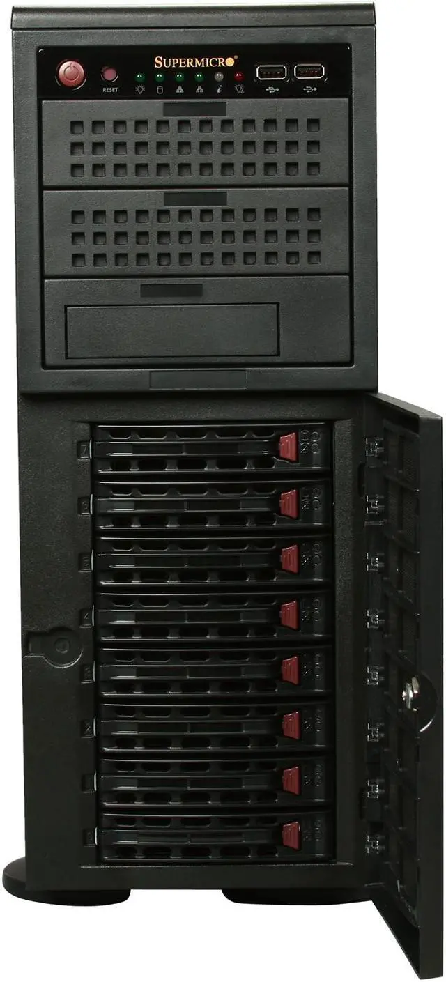 Alt view image 2 of 10 - SUPERMICRO SYS-7047R-TRF 4U Rackmountable / Tower Server Barebone Dual LGA 2011 Intel C602 DDR3 1600/1333/1066/800