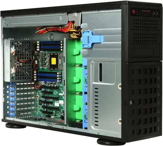 Alt view image 7 of 10 - SUPERMICRO SYS-7047R-TRF 4U Rackmountable / Tower Server Barebone Dual LGA 2011 Intel C602 DDR3 1600/1333/1066/800