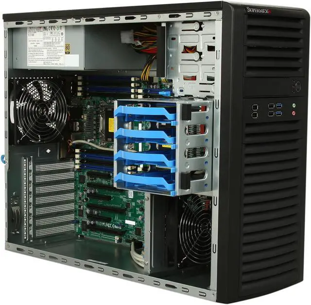 Alt view image 7 of 9 - SUPERMICRO SYS-7037A-I Mid-Tower Server Barebone Dual LGA 2011 Intel C602 DDR3 1600/1333/1066/800