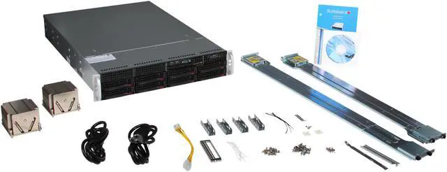 Alt view image 8 of 8 - SUPERMICRO SYS-6027R-3RF4+ 2U Rackmount Server Barebone Dual LGA 2011 Intel C606 DDR3 1600/1333/1066/800