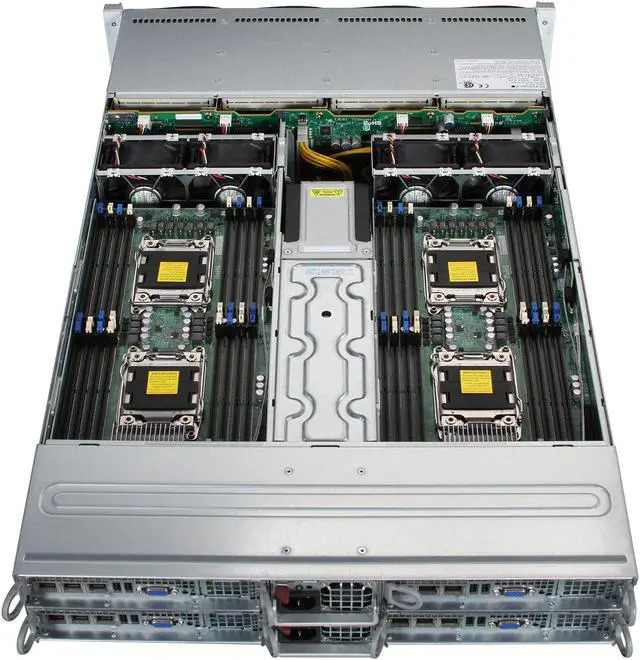 Alt view image 5 of 7 - SUPERMICRO SYS-6027TR-HTRF+ 2U Rackmount Server Barebone (Four Nodes) Dual LGA 2011 (Per Node) Intel C602 DDR3 1600/1333/1066/800