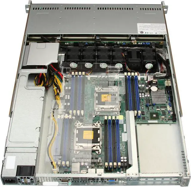 Alt view image 5 of 7 - SUPERMICRO SYS-6017R-NTF 1U Rackmount Server Barebone Dual LGA 2011 Intel C602 DDR3 1600/1333/1066/800