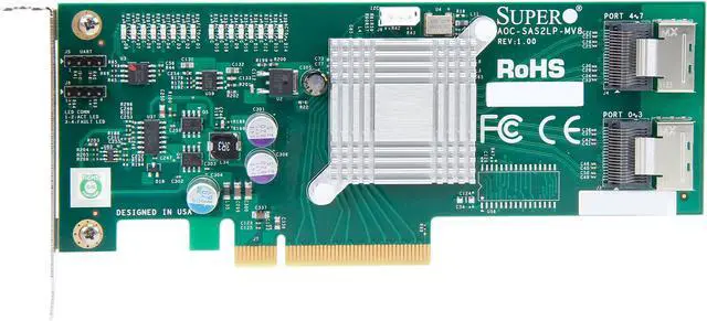 Alt view image 3 of 6 - SUPERMICRO AOC-SAS2LP-MV8 PCI-Express 2.0 x8 SATA / SAS 8-Port Controller Card