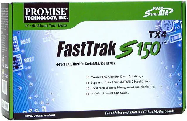 Alt view image 5 of 5 - PROMISE FastTrak S150 TX4 PCI SATA Controller Card