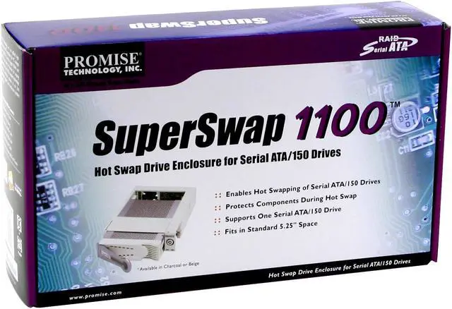 Alt view image 5 of 5 - PROMISE SuperSwap 1100 CHRCL Charcoal Hot-Swap Drive Enclosure for Serial ATA/3G Hard Drives