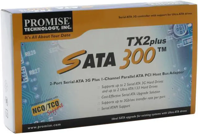 Alt view image 5 of 5 - PROMISE SATA300 TX2plus PCI SATA / IDE Controller Card