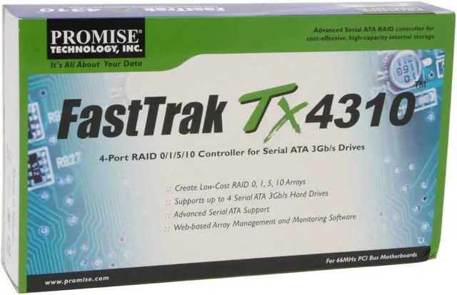 Alt view image 5 of 5 - PROMISE FastTrak TX4310 PCI SATA II (3.0Gb/s) Controller Card