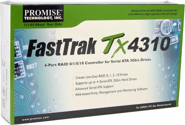 Alt view image 5 of 5 - PROMISE FastTrak TX4310 PCI SATA II (3.0Gb/s) Controller Card - OEM