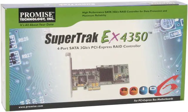 Alt view image 7 of 7 - PROMISE SUPERTRAK EX4350 Native PCIe x4 host interface SATA II (3.0Gb/s) High-Performance Controller Card