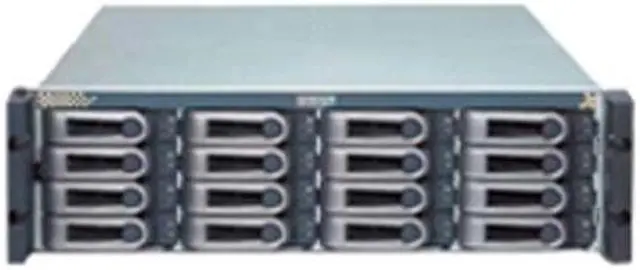 Main image of PROMISE VTE610sD RAID 0, 1, 1E, 5, 6, 10, 50, 60 16 3.5" Drive Bays Four external SAS-wide (x4) host interface ports One external 3Gb/s SAS-wide (x4) ports for JBOD expansion (up to 4 VTrak JBOD Systems) RAID Sub-Systems