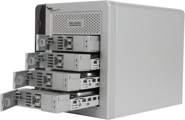 Alt view image 6 of 7 - PROMISE Pegasus PR401US 4TB (4x1TB) 7200RPM SATA RAID 0, 1, 5, 6, 10 with 2 x Thunderbolt 10Gb/s port 4-Bay RAID Enclosure