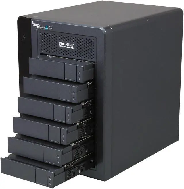 Alt view image 5 of 6 - PROMISE Pegasus2 R6 P2R6HD18US RAID 0, 1, 5,6,10,50 6 x 3.5" Drive Bays 2 x Thunderbolt 2 18TB RAID System