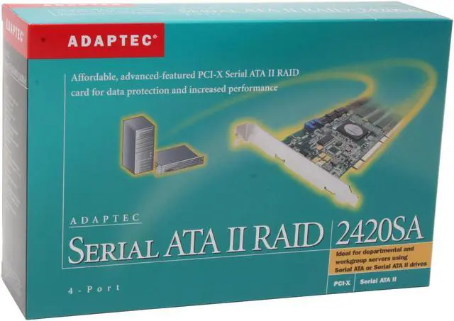 Alt view image 7 of 7 - Adaptec RAID 2420SA 2169300-R SATAII PCI-X 4 ports Controller Card, Kit