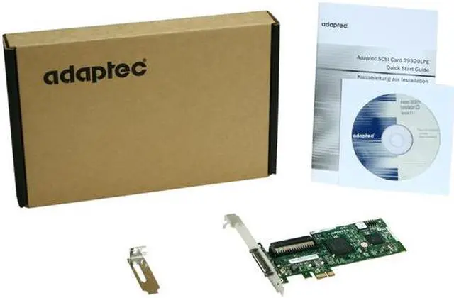 Alt view image 5 of 5 - Adaptec SCSI Card 29320LPE 2248700-R PCIe x1 Controller Card, Single