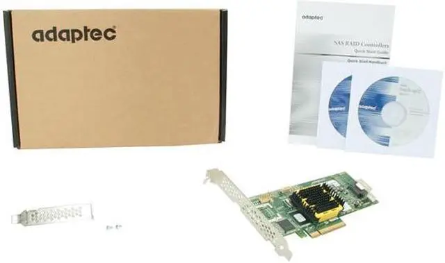 Alt view image 6 of 6 - Adaptec RAID 2405 2260200-R SATA/SAS 4 internal ports w/ 128MB cache memory Controller Card, Single
