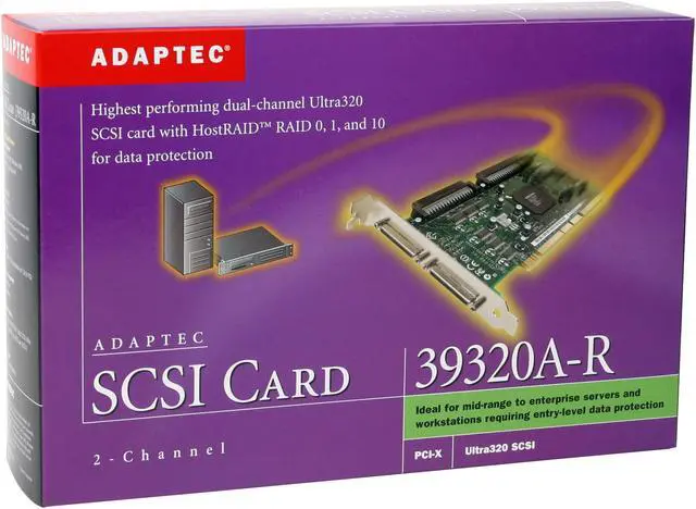 Alt view image 5 of 5 - Adaptec 39320A-R 64-bit 133 MHz PCI-X SCSI Controller Card