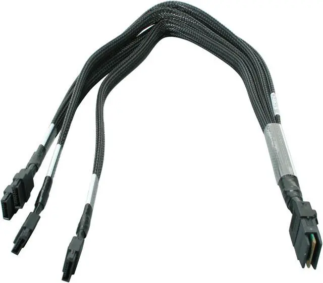 Alt view image 2 of 2 - Adaptec 2236600-R mini SAS x4 (SFF-8087) to (4) x1 Serial ATA fan-out Cable - 0.5M