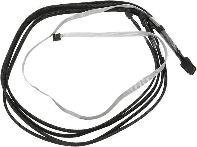 Alt view image 3 of 4 - Adaptec 2247100-R Mini SAS x4 (SFF-8087) to (4) x1 SATA Cable with SFF-8448 sideband signals - 1M