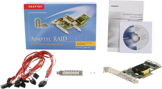 Alt view image 6 of 6 - Adaptec RAID 2805 2269600-R SATA/SAS 8 internal ports w/ 128MB cache memory Controller Card, Kit