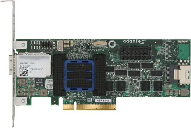 Alt view image 3 of 5 - Adaptec RAID 6445 2270200-R 6Gb/s SATA/SAS 8-port (4 internal,4 external) w/ 512MB cache memory Controller Card, Single