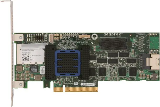 Alt view image 3 of 6 - Adaptec RAID 6405 2270000-R 6Gb/s SATA/SAS 4 internal ports w/512MB cache memory Controller Card, Single