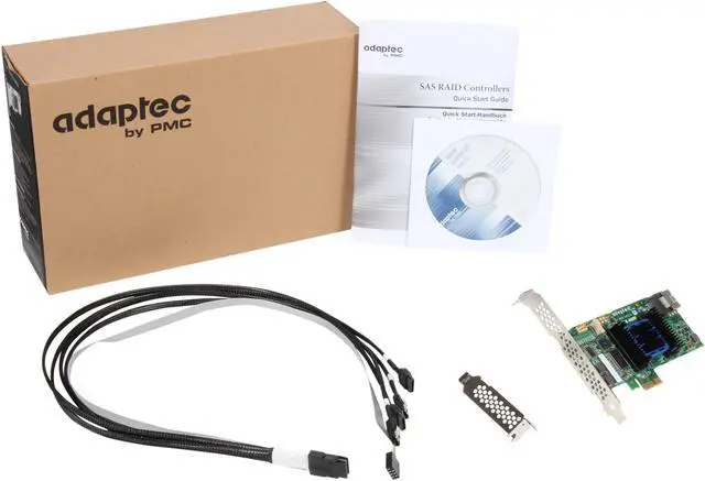 Alt view image 6 of 6 - Adaptec RAID 6405E 2271700-R 6 Gb/s SATA / SAS 4 internal ports w/ 128MB cache memory Controller Card, Kit