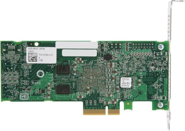 Alt view image 4 of 6 - Adaptec RAID 6805E 2271800-R 6 Gb/s SATA / SAS 8 Internal Ports w/ 128MB Cache Memory Controller Card, Kit