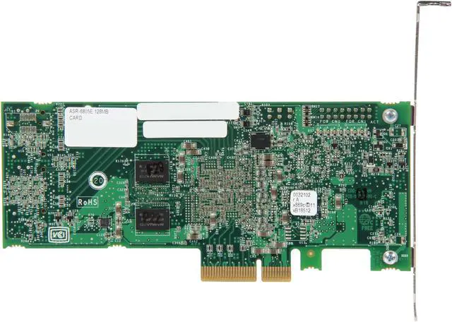 Alt view image 4 of 5 - Adaptec RAID 6805E 2270900-R 6Gb/s SATA/SAS 4 internal ports w/ 128MB cache memory Controller Card, Single