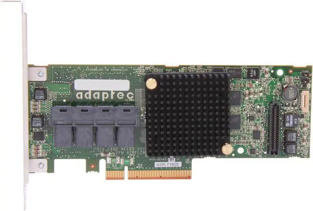 Alt view image 2 of 5 - Adaptec 2274400-R 71605Single PCI-Express 3.0 x8 Low Profile Ready SATA / SAS RAID Controller Card