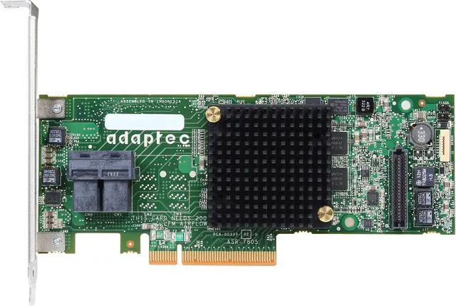 Alt view image 3 of 5 - Adaptec Series 7 2274100-R 7805Single PCI-Express 3.0 x8 MD2- Low Profile SATA / SAS RAID Controller Card