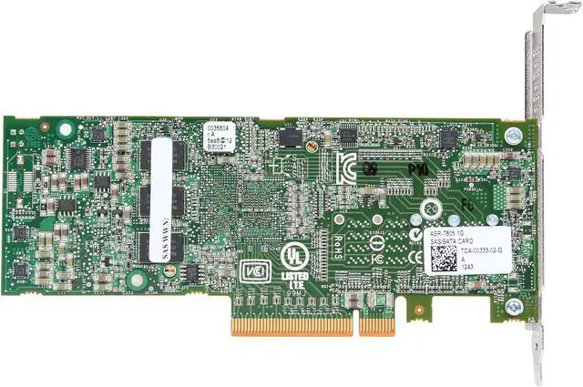 Alt view image 4 of 5 - Adaptec Series 7 2274100-R 7805Single PCI-Express 3.0 x8 MD2- Low Profile SATA / SAS RAID Controller Card