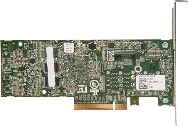 Alt view image 4 of 5 - Adaptec Series 7 2274500-R 71605ESinglePCI-Express 3.0 x8 Low Profile SATA / SAS RAID Controller Card