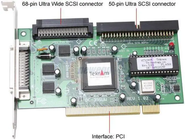 Alt view image 3 of 6 - Tekram DC395UW PCI Ultra-Wide SCSI Ultra 40 Host Adapter