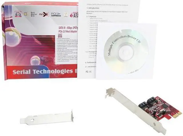 Alt view image 6 of 6 - Koutech IO-PESA230 PCI Express Low Profile Ready SATA III (6.0Gb/s) Controller Card