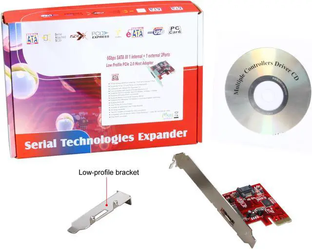 Alt view image 6 of 6 - Koutech IO-PESA233 PCI Express x1 SATA III (6.0Gb/s) Dual Channel Controller Card