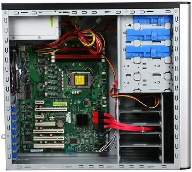 Alt view image 6 of 9 - ASUS TS100-E6/PI4 Pedestal Super-quiet & Dual Use UP Server Barebone for SMB Applications LGA 1156 Intel 3420 DDR3 1333/1066/800