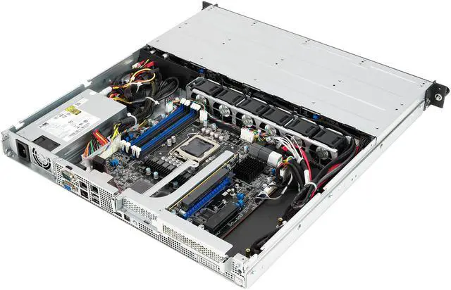 Alt view image 3 of 5 - Asus RS300-E11-WOCPU012Z Barebone System - 1U Rack-mountable - Socket LGA-1200 - 1x Processor Support (Xeon) - Intel C252 Chip - DDR4 SDRAM Maximum RAM Support - 4 Total Memory Slots
